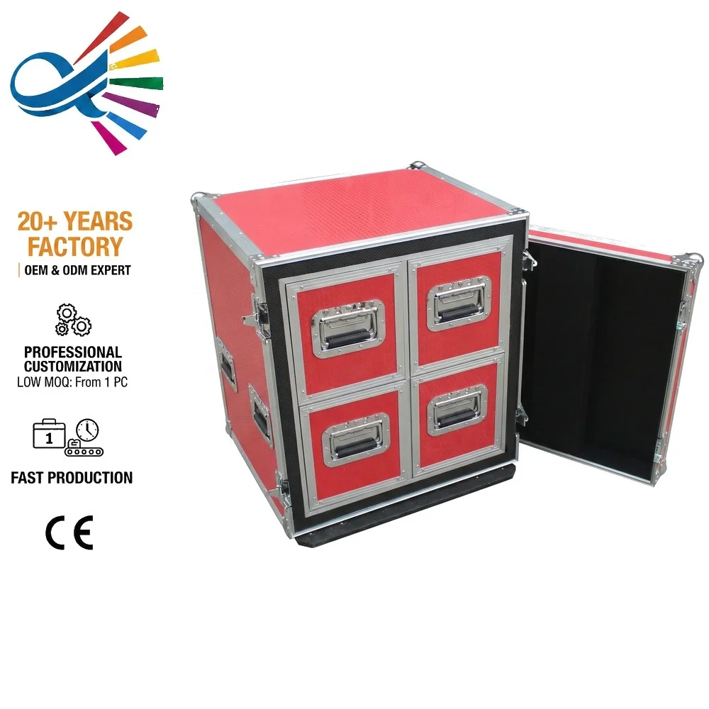 

Professional Aluminum Flight Case EVA Lining IP65 Waterproof 4 Drawers Road Box for Tour Events and Stage Equipment Gear