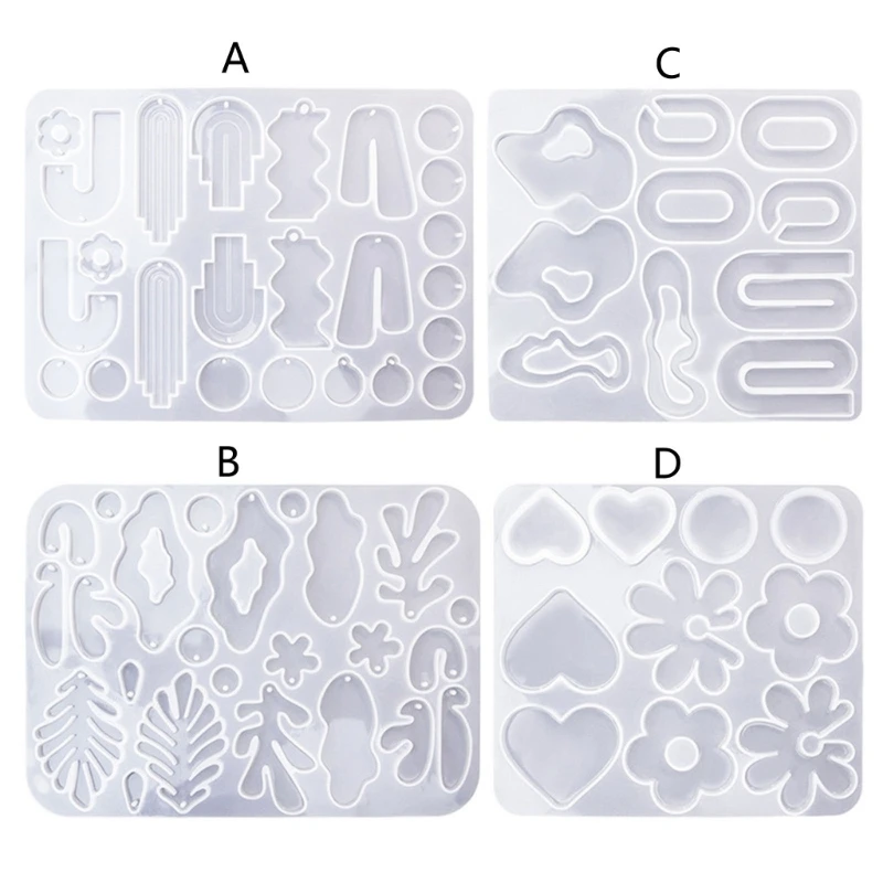 3D Irregular Silicone Molds Epoxy Casting Resin Mold DIY Resin Necklace Earring Keychain Pendant Mold DIY Jewelry Tools