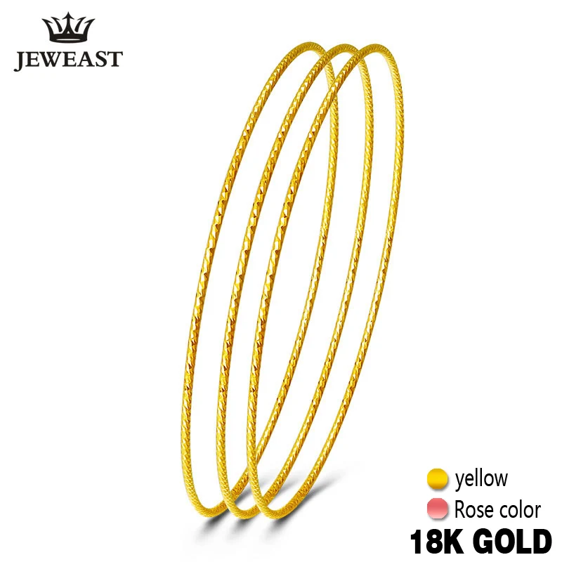 18k Pure Gold Bangles 2023 New Rose Yellow Women Bracelets Wholesale 750 Hot Sale Elegant Temperament Party Classic Round GOOD