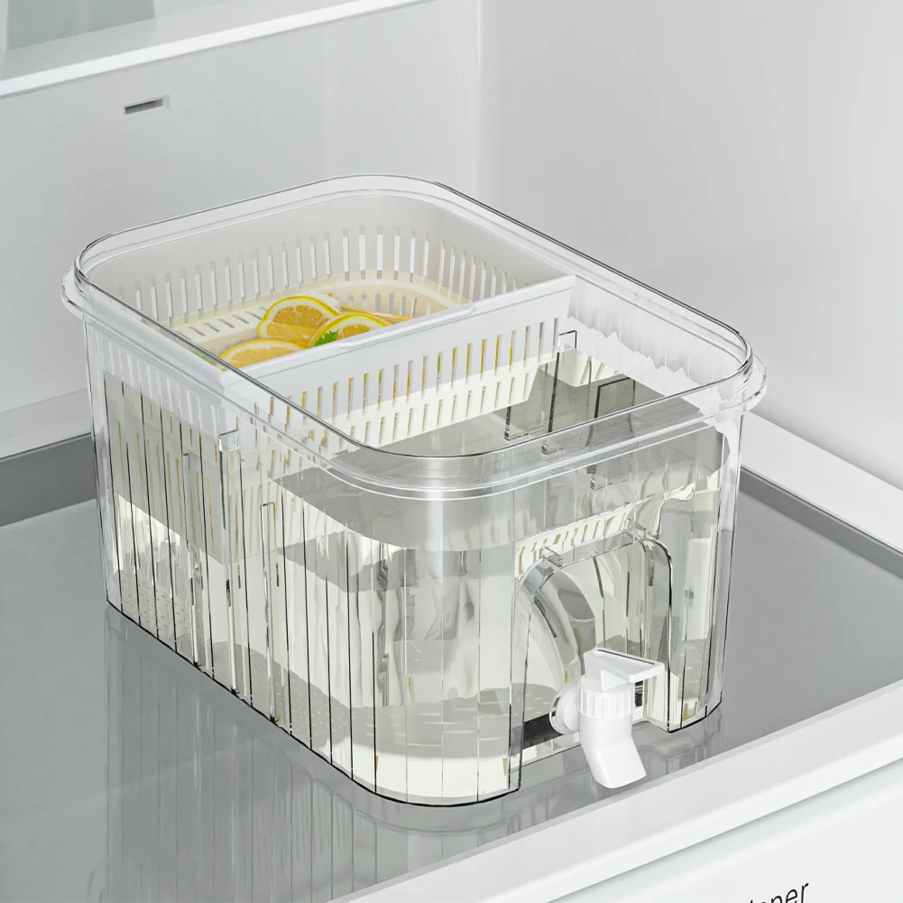 

5L Cold Kettle with Faucet & Bracket Refrigerator Juice Pitcher Cold Water Pitcher Filter Drink Container for Home Kitchen