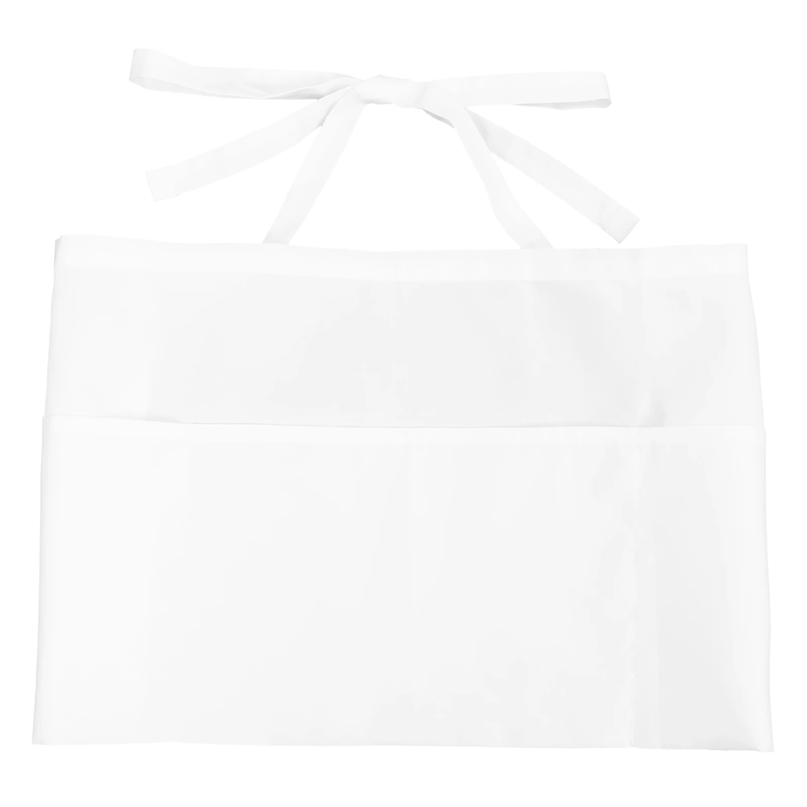 

Water Resistant Apron Large Pocket Waist Half Pockets White Cooking Work Tools Polyester Kitchen Server Women Men