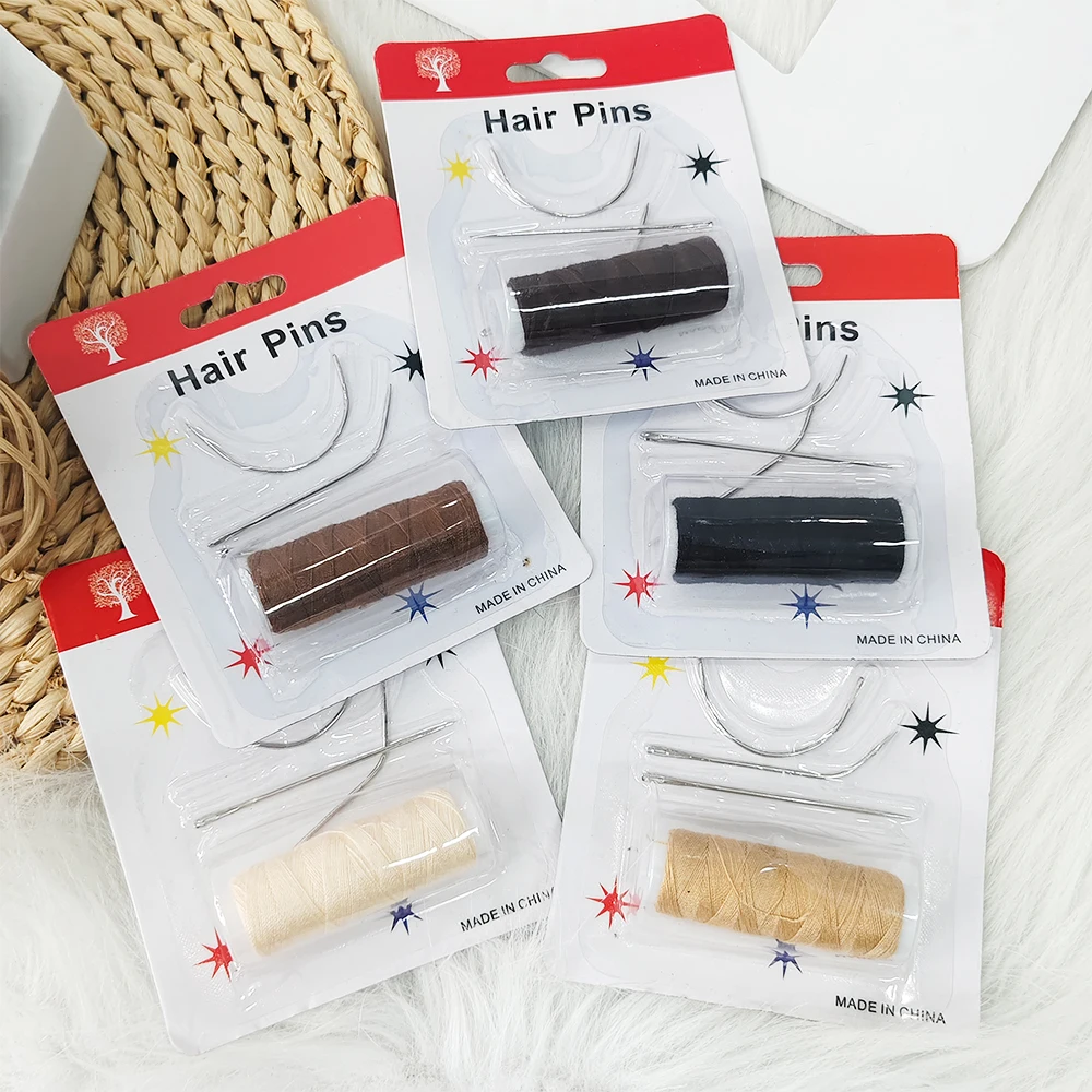 Nylon Hair Fiber Thread Extensions Kit J+I+C Needle Sewing Tools for Hair Styling Maintenance Hair Extension Kit