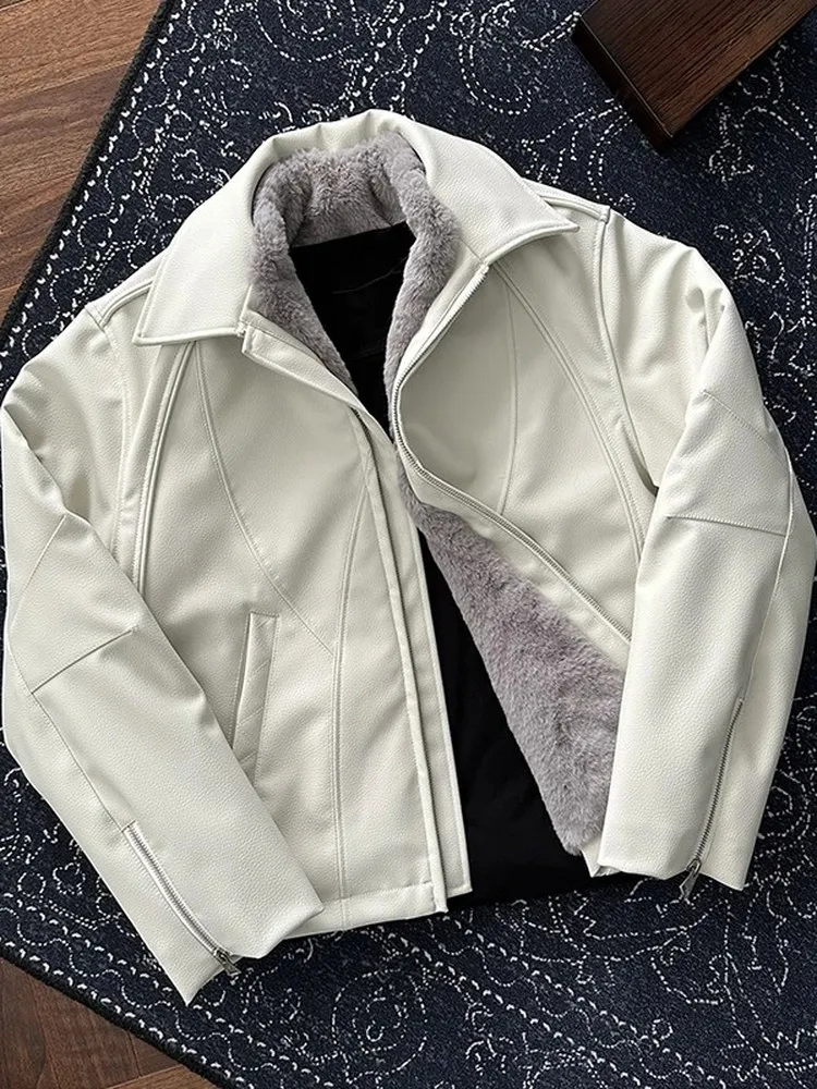 

American Sle Motorcycle Jaet Thiened Fce Lined Men's Cotton Coat Warm Winter Outerwear Mountain Eagle Design