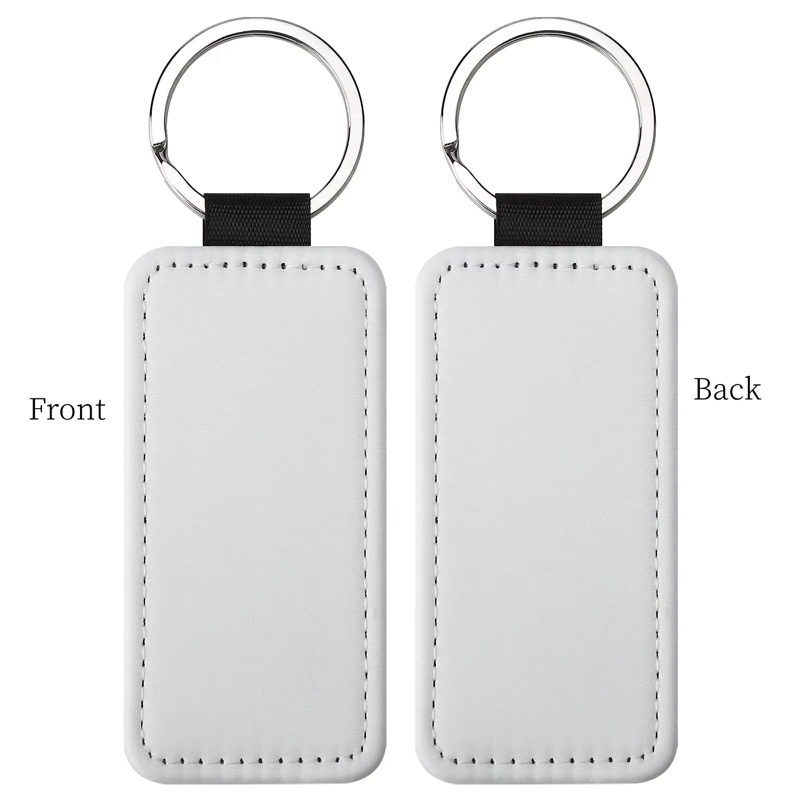 Sublimation Blank PU Keychains Double Sides Blank ID Tags Keyrings Creative Gifts PU Leather Keychain For Heat Transfer Print