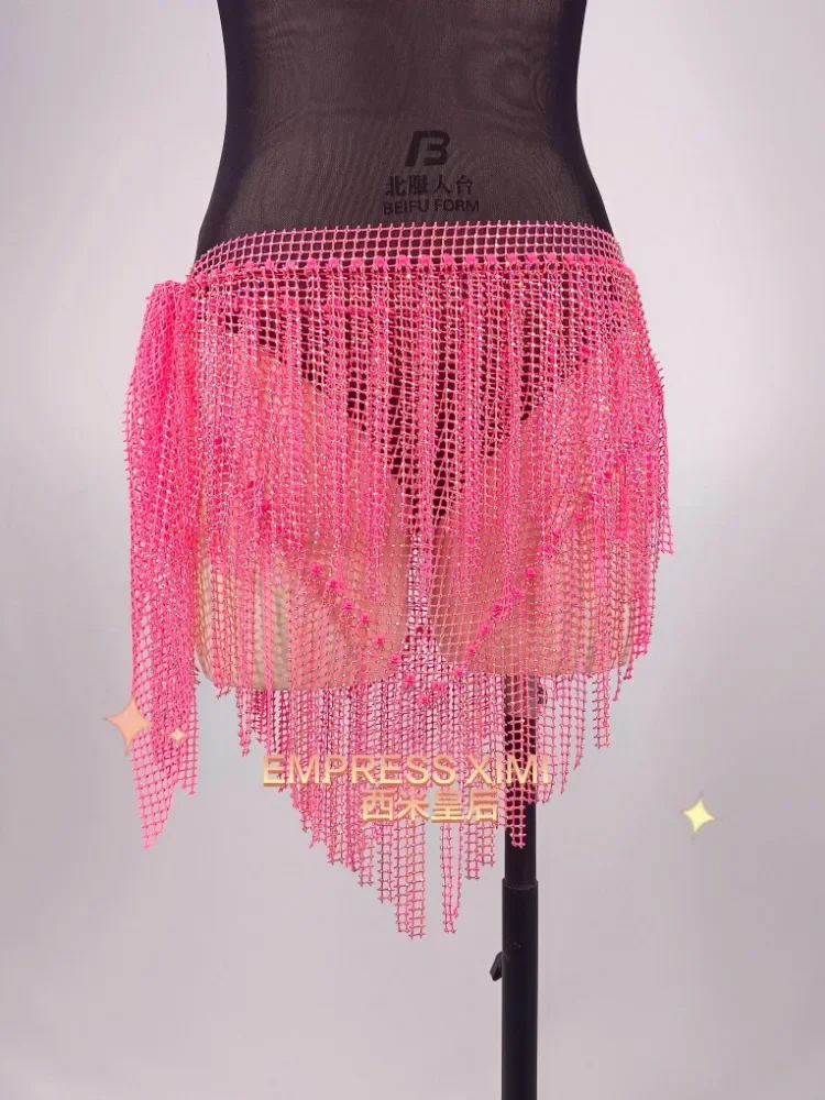 Belly Dance Hip Scarf Tassel Waist Chain Waist Scarf Artifact Starry Stars Front and Rear Triangle Style Super Shining customize