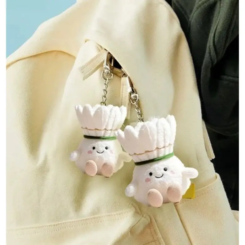 12cm Plush Badminton Key Chain Birthday Present Cute Soft Fluffy White Versatile Hangings