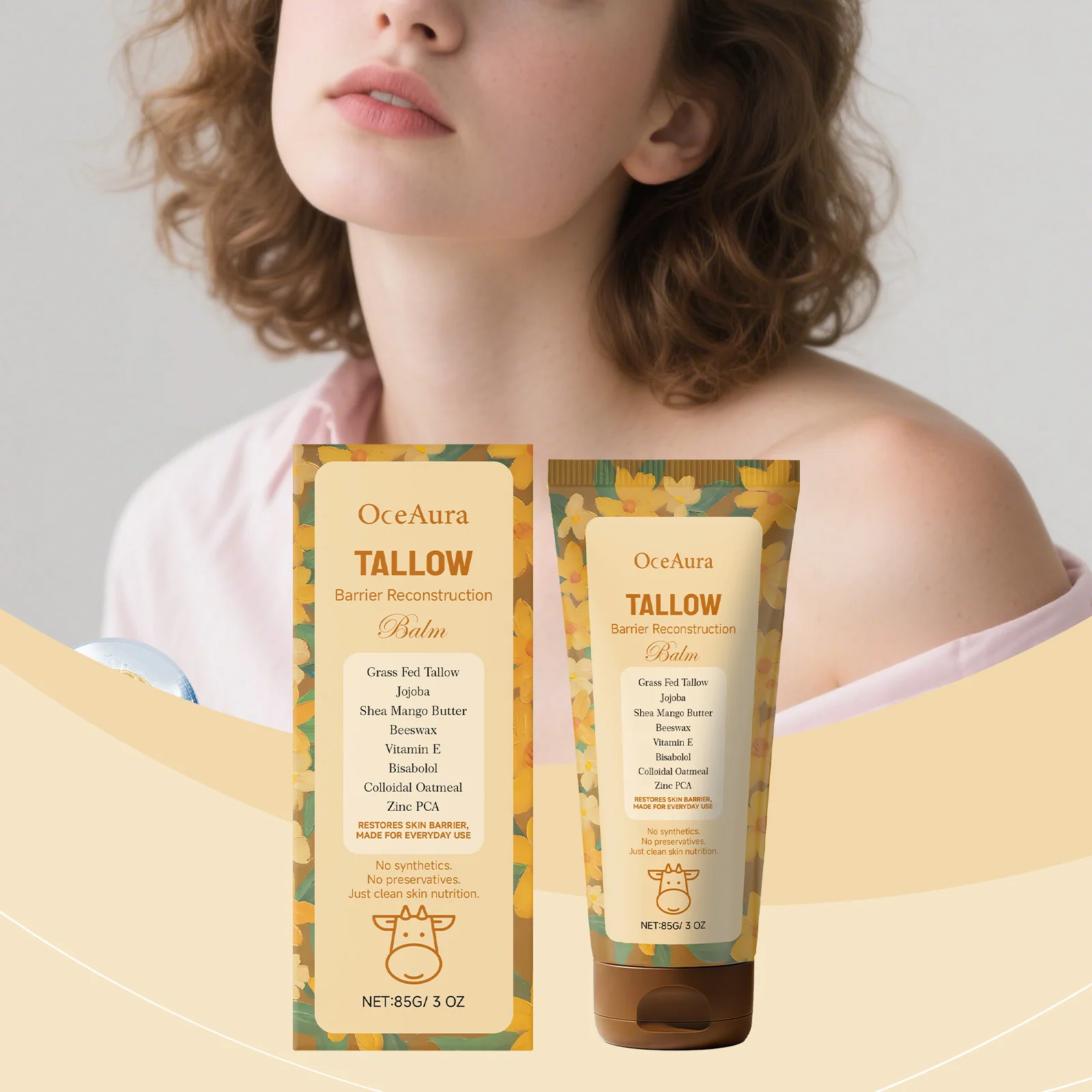 

Beef Tallow Soothing Nourishing Cream Gentle Care Hydrates Skin Boosts Smoothness Enhances Elasticity Aids Brightening Skincare