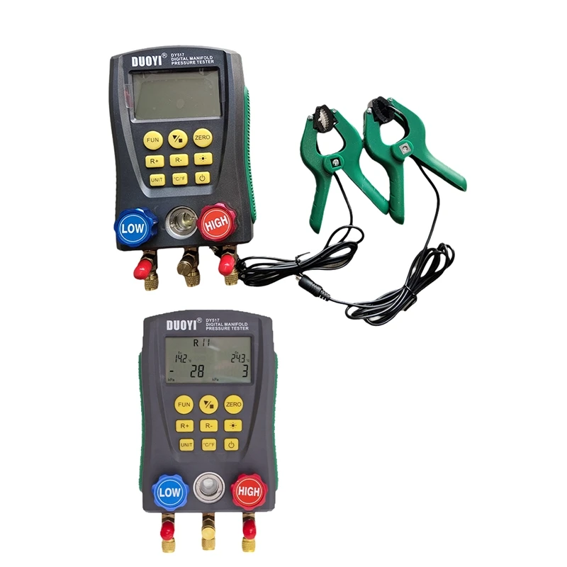 

DUOYI Pressure Gauge Refrigeration Manifold Tester Air Conditioning Temperature Tester Valves Tool Kit DY517