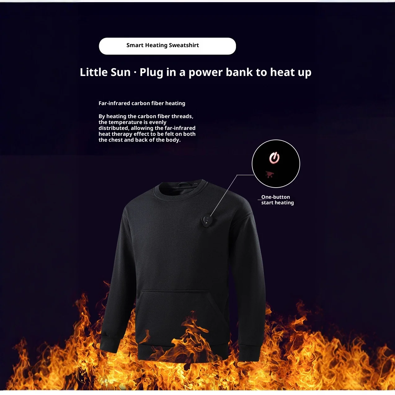 2025 جديد جولة الرقبة التدفئة البلوز الذكية قابل للتعديل الرجال النساء الكهربائية الدافئة مصباح ليد لباس حراري غير رسمي #3