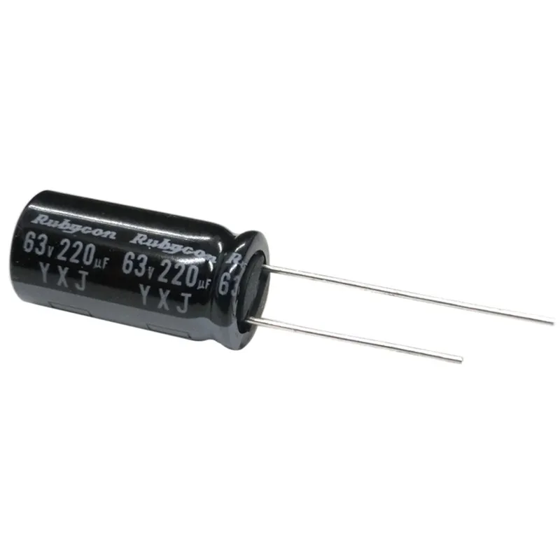 (2PCS) 루비콘 YXJ 63v220uF 10*20mm 알루미늄 전해 커패시터 220UF63V 스루홀 105 ℃   고정 커패시터