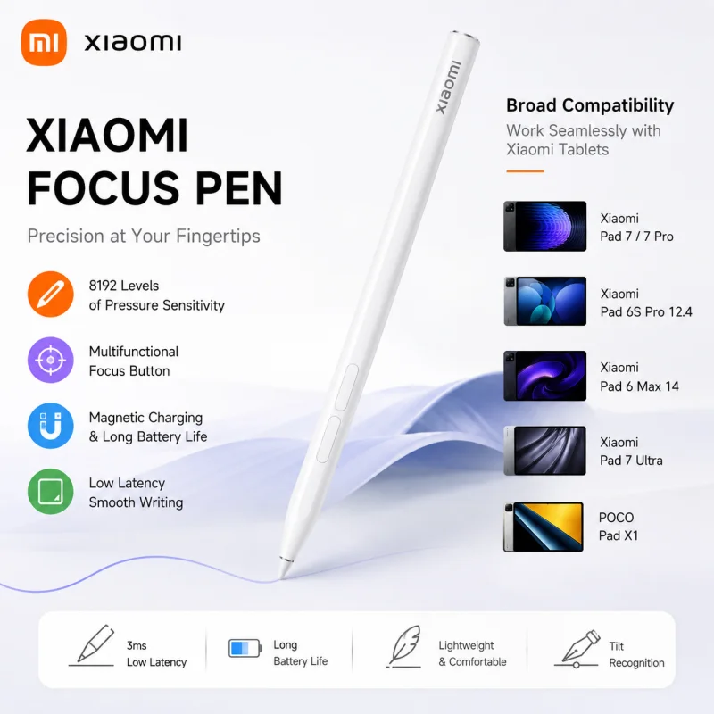 Original Xiaomi Focus Stylus Pen for Xiaomi Pad 7/7 Pro/6S Pro and