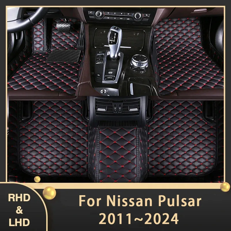 

Car Floor Mats For Nissan Pulsar C13 2011~2024 Custom Auto Foot Pads Leather Carpet Interior Accessories 2020 2021 2022 2023