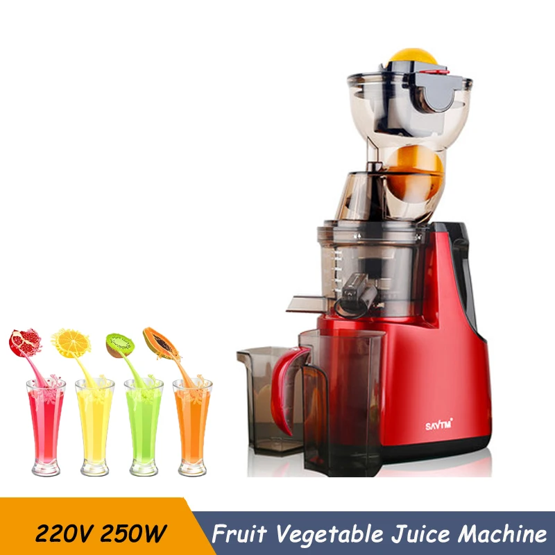 Commercial Electric Slow Juicer Machine 7-Segment Helical Cold Press Extractor Filter Free Easy Clean Fruit Juicer AC-Motor 250W