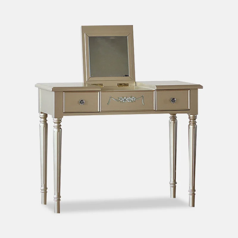 American Modern Makeup Vanities Simple Flip Mirror Solid Wood Makeup Vanities Light Luxury Bedroom Furniture Penteadeira YSSZT