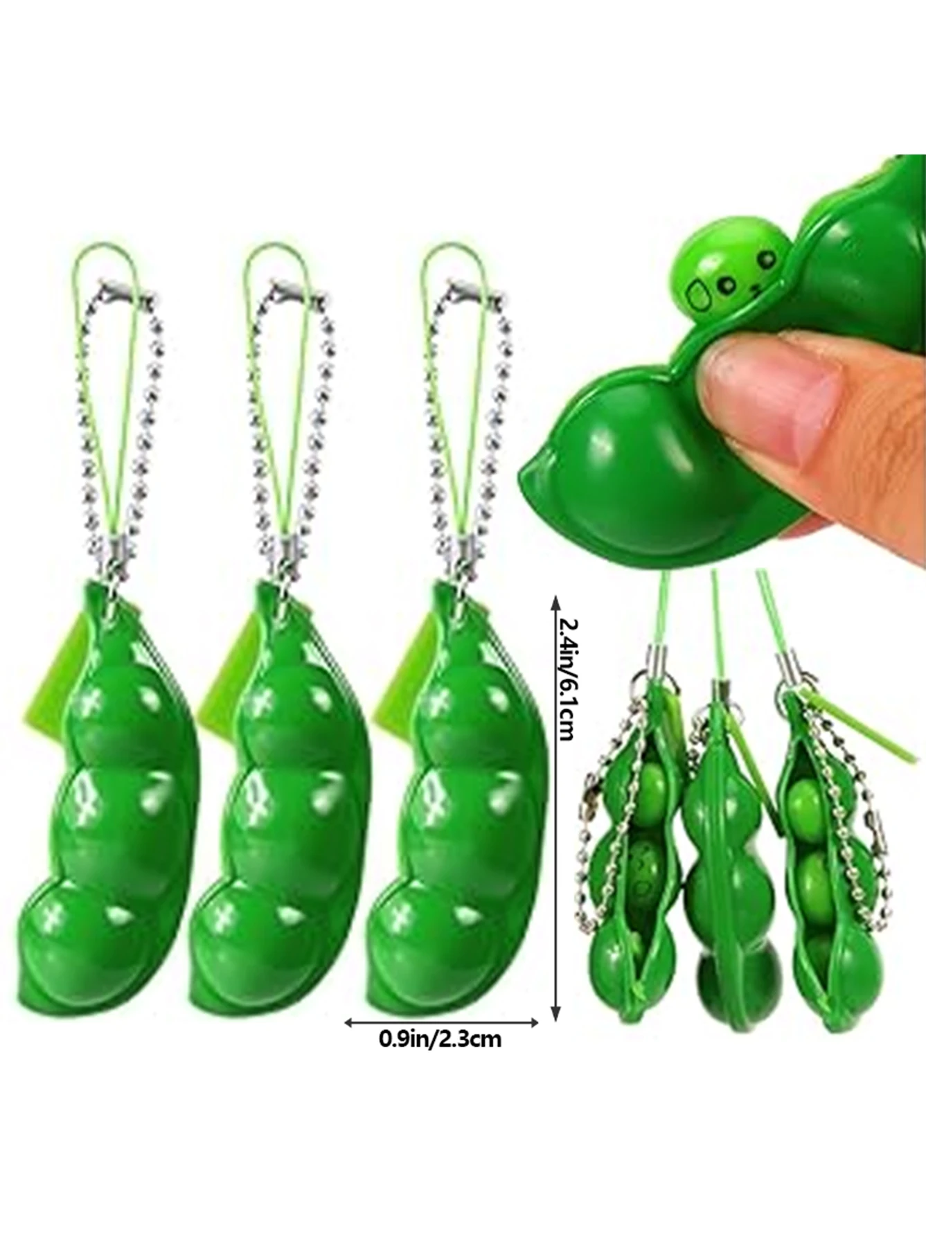 1/3/5/10 szt. Zabawki antystresowe Edamame, zabawki do dekompresji, zabawka Popper, nieskończone groszki, breloczek, zabawki Fidget Squishy, prezenty — 2