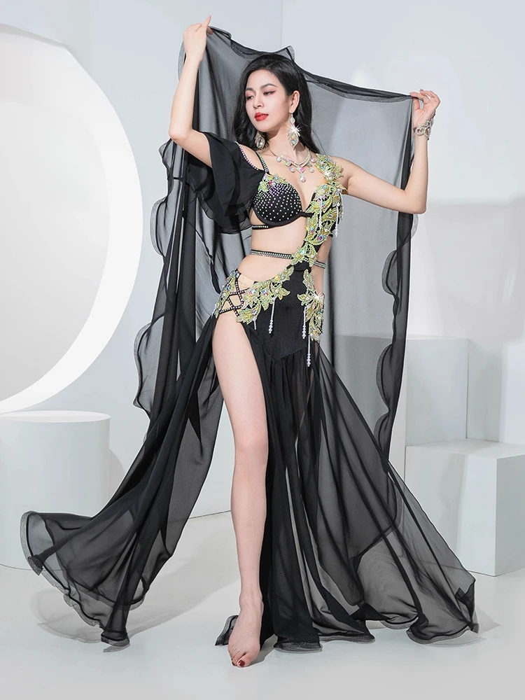 Nuevo traje de actuación de danza del vientre belleza etérica clásico Popsong traje de baile con apertura
