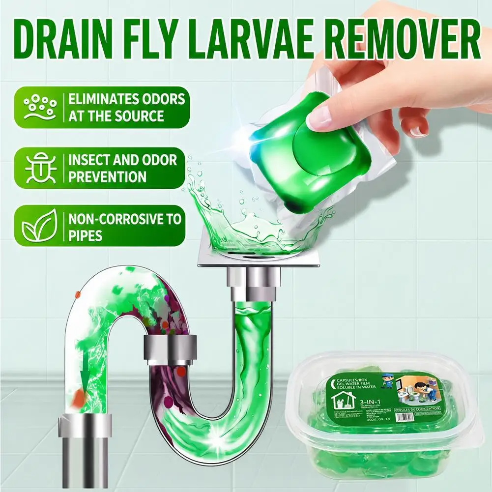 Odor Removal Sewer Cleaner Scented Gel Airs Freshener For Sinks Drains Gel Water Film Soluble In Water For Kitchen For Bathroom
