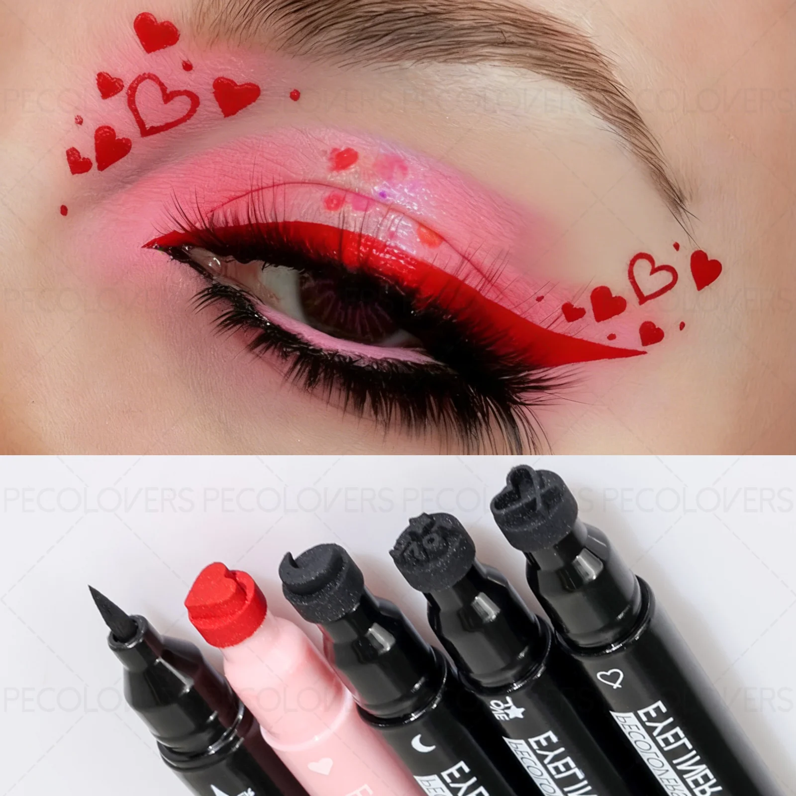 1 delineador de ojos líquido Love Star Butterfly de doble punta, cosmético resistente al agua y antimanchas, de secado rápido, regalo del Día de San Valentín