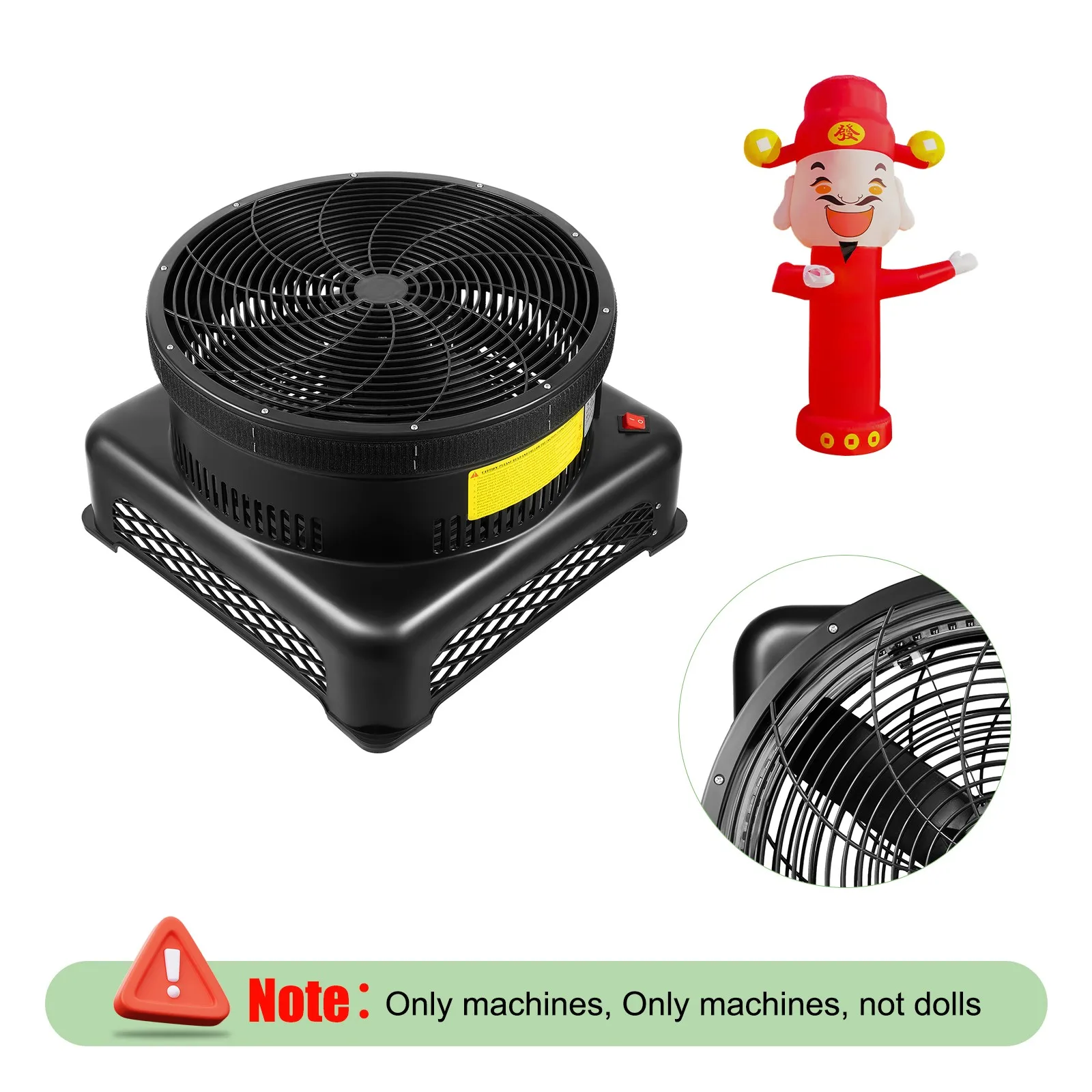 พัดลมเป่าลมขนาด 18 นิ้ว 750W สำหรับหุ่นเป่าลมสกายพัพเพ็ตลูกแก้วเต้นรำ