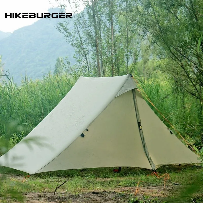 Hikeburger Yuanxing 2P Outdoor Camping Ultralight Tent Trap Type A Pyramid Double Silicon 20D Nylon Cloth Waterproof Canopy Tent