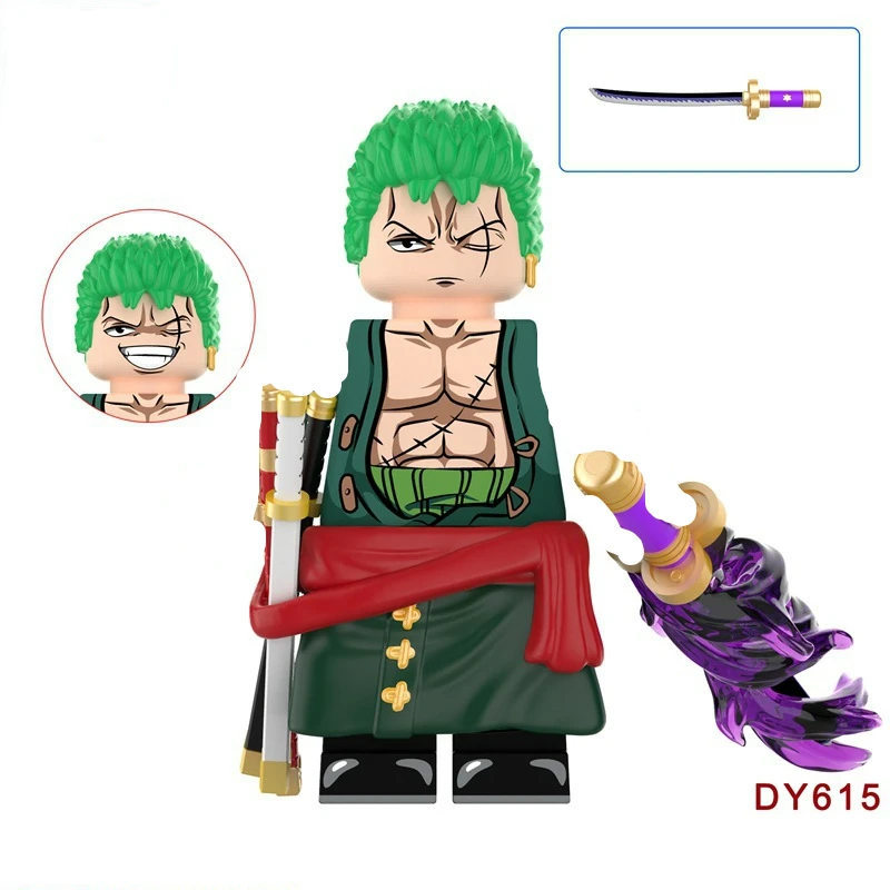 Santōryū Zoro Sandai Kitetsu Enma Shusui Wado Ichimonji Sabo Anime Figs Bricks Dolls Mini Action Toy Figure Assembling Toys Gift