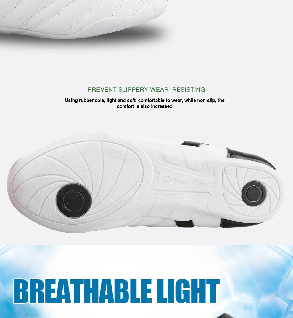 Weiße atmungsaktive Taekwondo-Schuhe, Karate, Kung Fu, Wrestling, Kampfsportschuhe, Erwachsene, Kinder, rutschfeste, weiche Oxford-Sohlen, Turnschuhe – Detail 6
