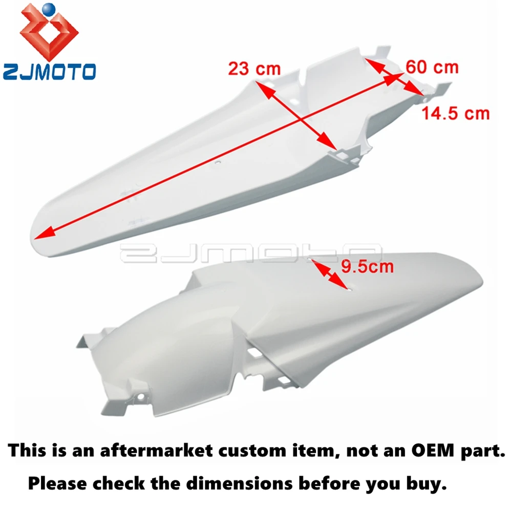 Black Rear Fender Universal Enduro Dual Sport Rear Mudguard For Honda Kawasaki Suzuki Yamaha WR DRM RMZ KX YZ CRF Supermoto