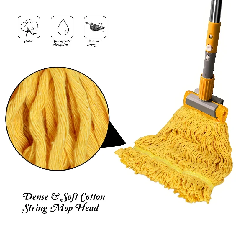 Fregona Industrial para limpieza de suelo, fregona húmeda de cuerda con extremo de bucle, fregona Industrial para el hogar, cocina y oficina