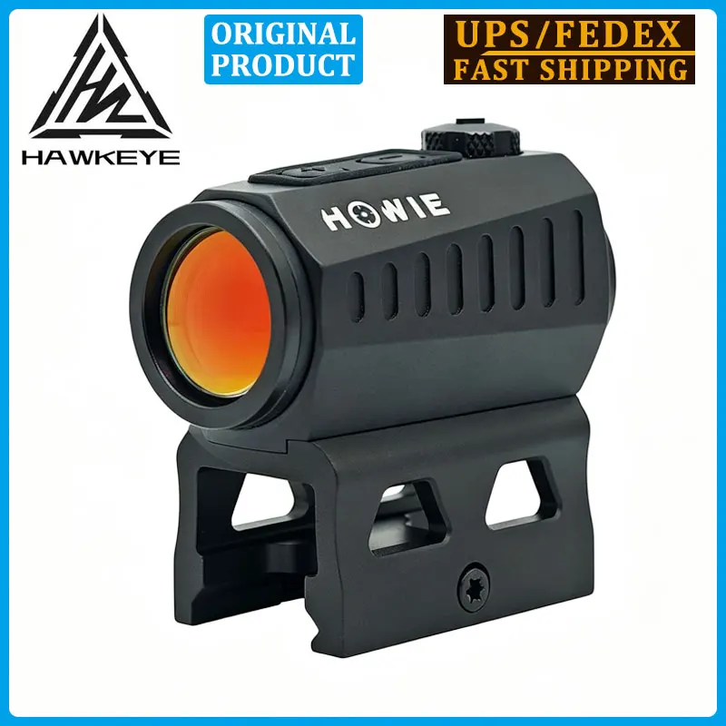 HAWKEYE HOWIE Reflex Red Dot Sight 2MOA Hunting Shotgun Rifle Scope Motion Awake Shockproof IPX7 W/20MM Picatinny Rail Mount