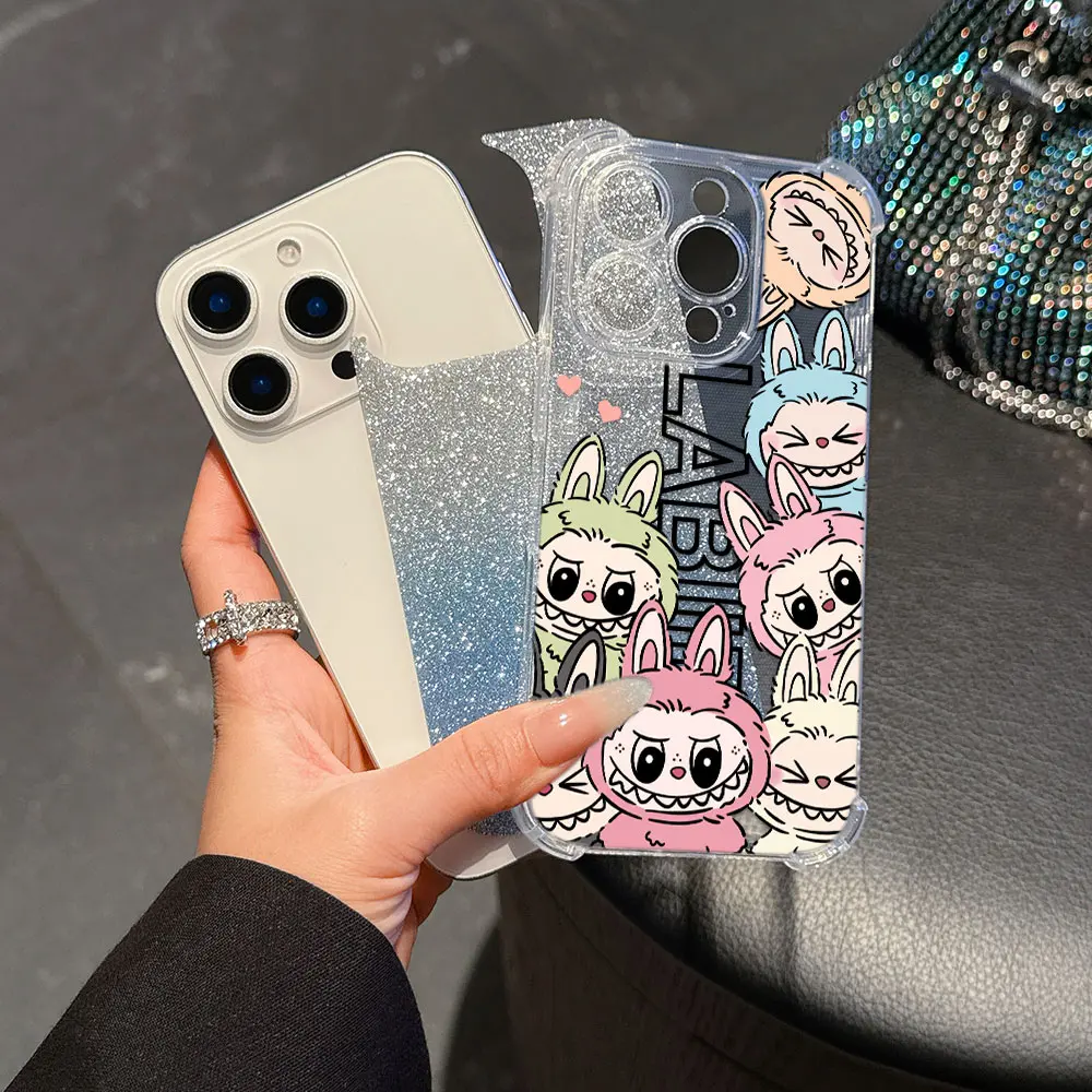 Lovely Cartoon Labubu Phone Case For vivo V40 V30 V29 V27 V25 V23 Y50 Y76 Y38 Y28 Y03 Y17s Y78 Y36 Y27 Y35 Pro 4G 5G Bling Cover