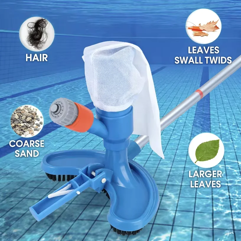 Vacuum Jet Underwater Cleaner Blue Crescent Shaped Professional Swimming Pool Cleaning Tool Pool Clean Hot Spring Clean Brush