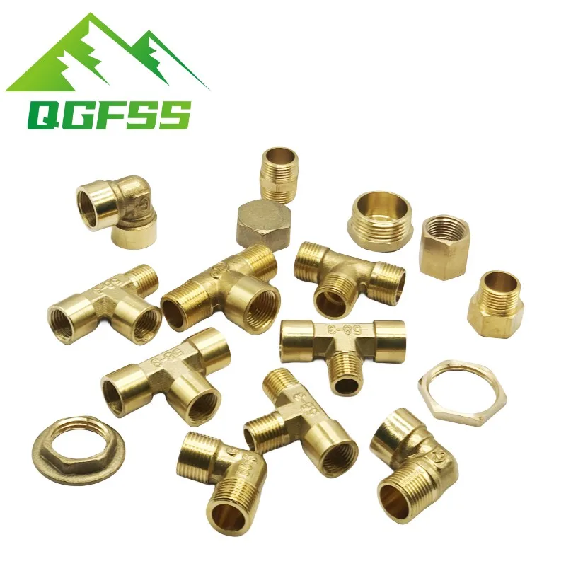 

1pcs Brass Pipe Fittings BSP Male Female Thread Straight Elbow 3-Way 4-Way Plug Nut Gasket, Brass Adapter Coupler Connector