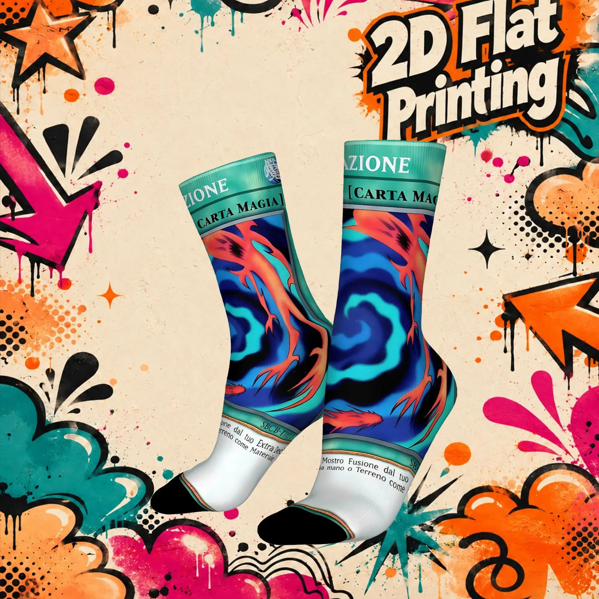 Autumn Winter Retro YU GI OH Card Meme Crazy Men's compression Socks Unisex  Funny Crew Sock
