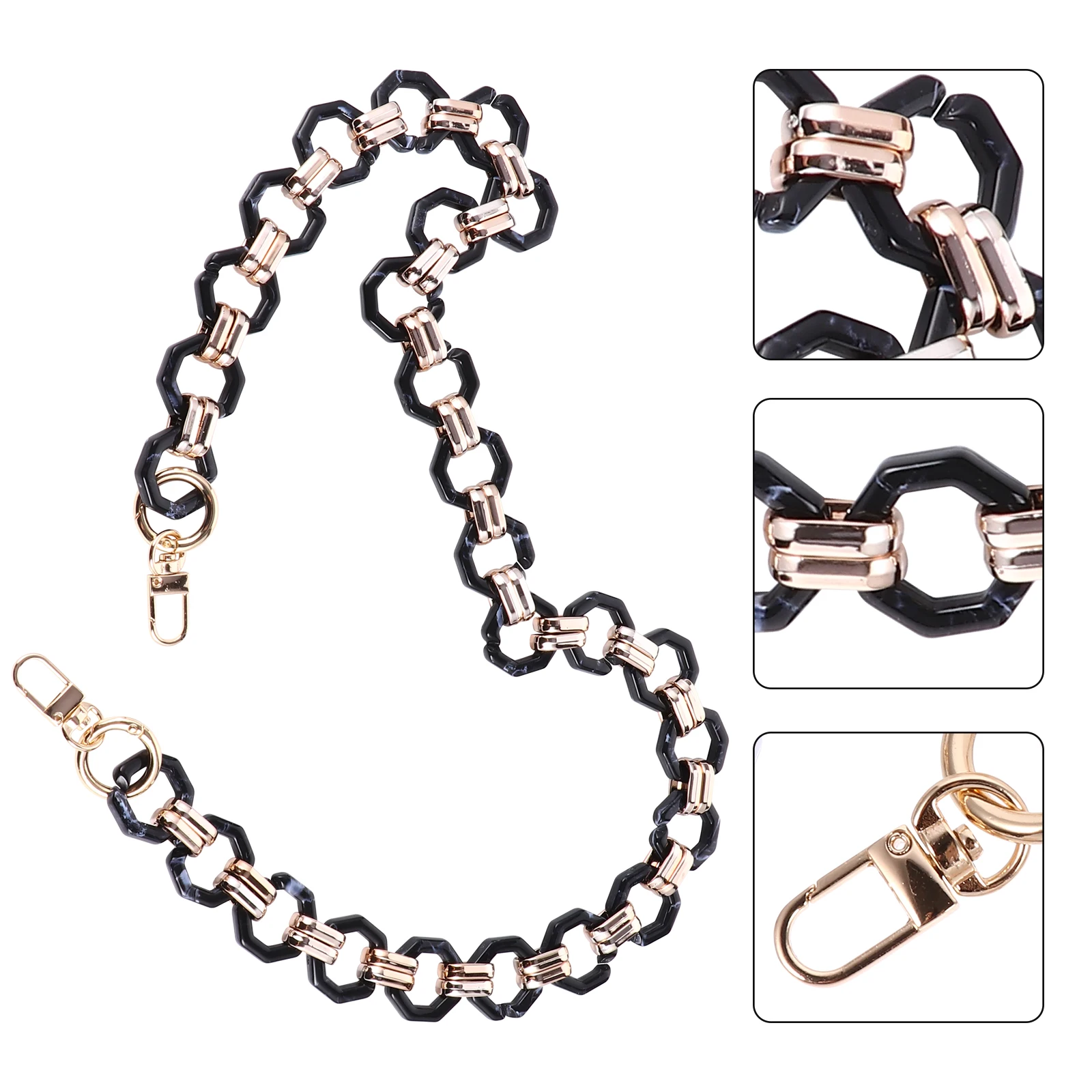 

Vintage Resin For Bag Diy Strap Handle Replacement Durable Accessory Detachable Design Bag Chain Strap Handbag Chain