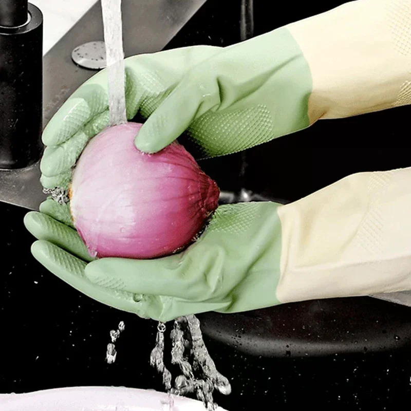 

Thickened Kitchen Gloves, Dishwashing Gloves Wear-resistant, Suitable For Dishwashing, Cleaning And Household Rubber Gloves