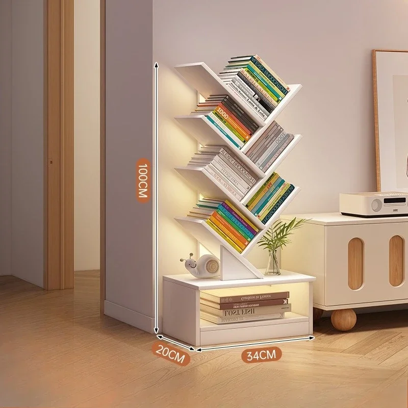Solid Wood Tree-shaped Bookshelf Floor-to-ceiling Does Not Take Up Space Shelf Living Room Storage Shelf Display Shelf Household image 2