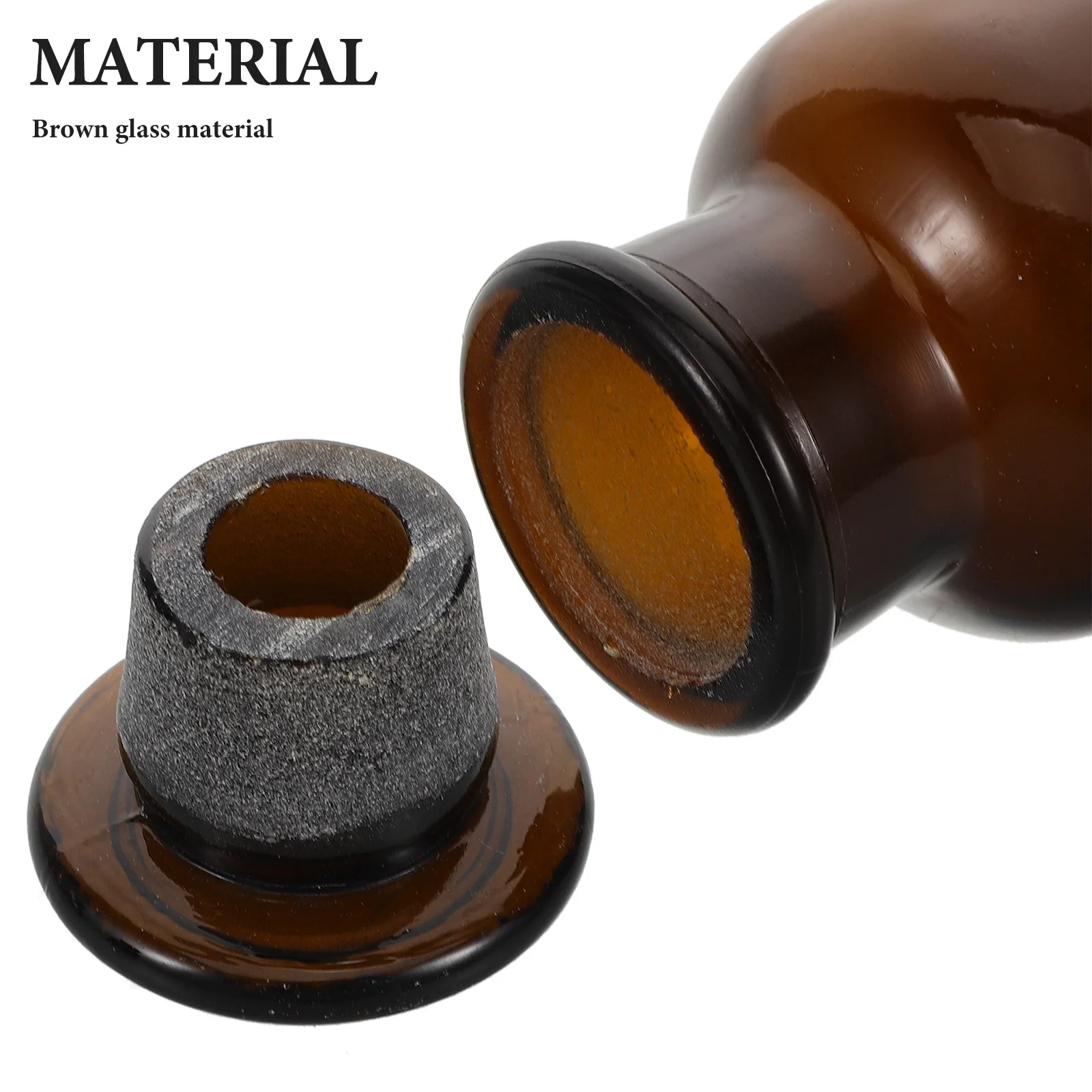 Bouteille de réactif marron à large bouche, compte-gouttes en verre de laboratoire, joint hermétique, stockage de produits chimiques, Protection Uv, petit récipient d'échantillon 3 pièces