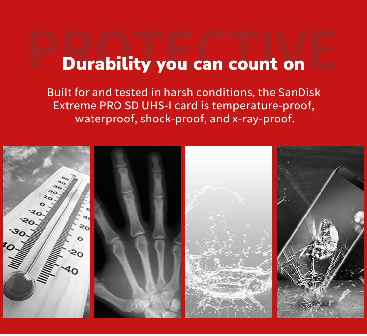 100 % Original Sandisk SD-Karte Extreme Pro Speicherkarte 32 GB 64 GB 128 GB 256 GB V30 High Speed Class 10 U3 SD-Karte für Kamera – Detail 6