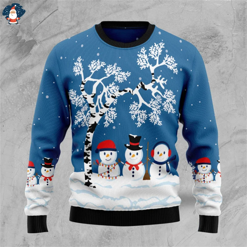 

3D Happy Christmas Printing Sweatshirts Funny Streetwear Ugly Christmas Sweater Christmas Jumpers Men Fashion New In Sweaters