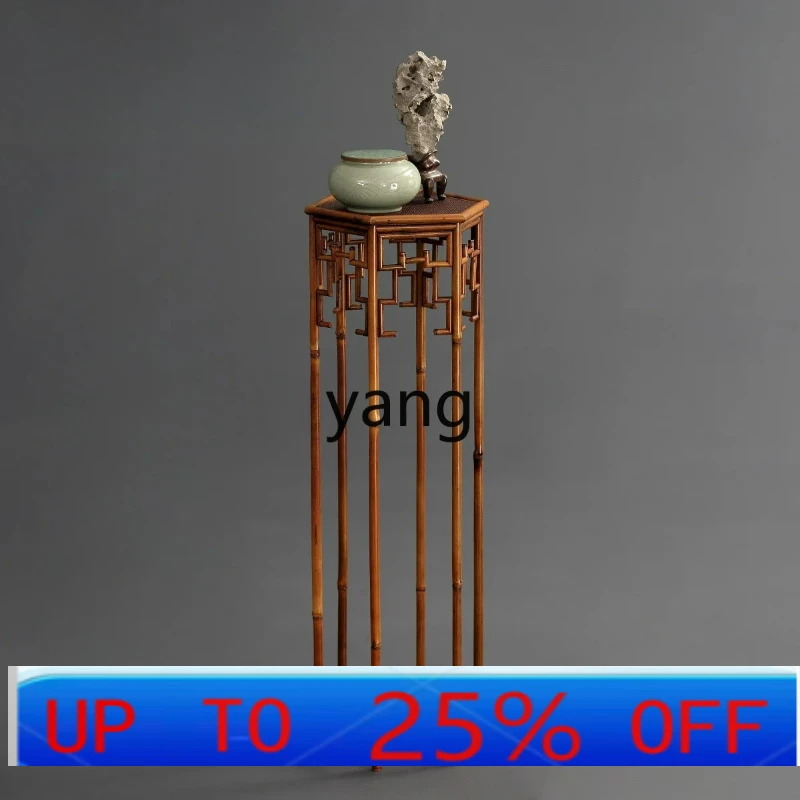 

LTT pure handmade bamboo high flower stand flower table retro incense case bonsai stand