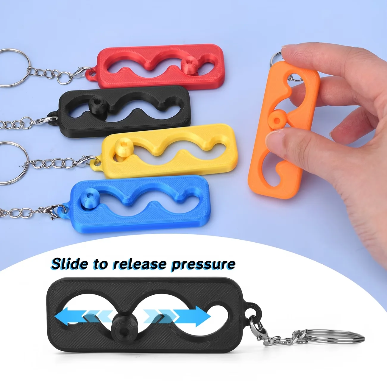 1/5 Pcs Decompression Toy Sliding Up And Down Smoothly Y-Shaped Texture Keychain Decoration Accessories