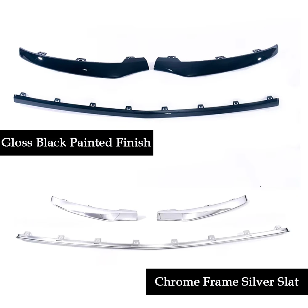 For Mercedes Benz Gloss Black Knight  2015-2019 For AMG Line GLC Pre-facelift SUV Coupe X253 C253 Sport Front Bumper Trim Strip