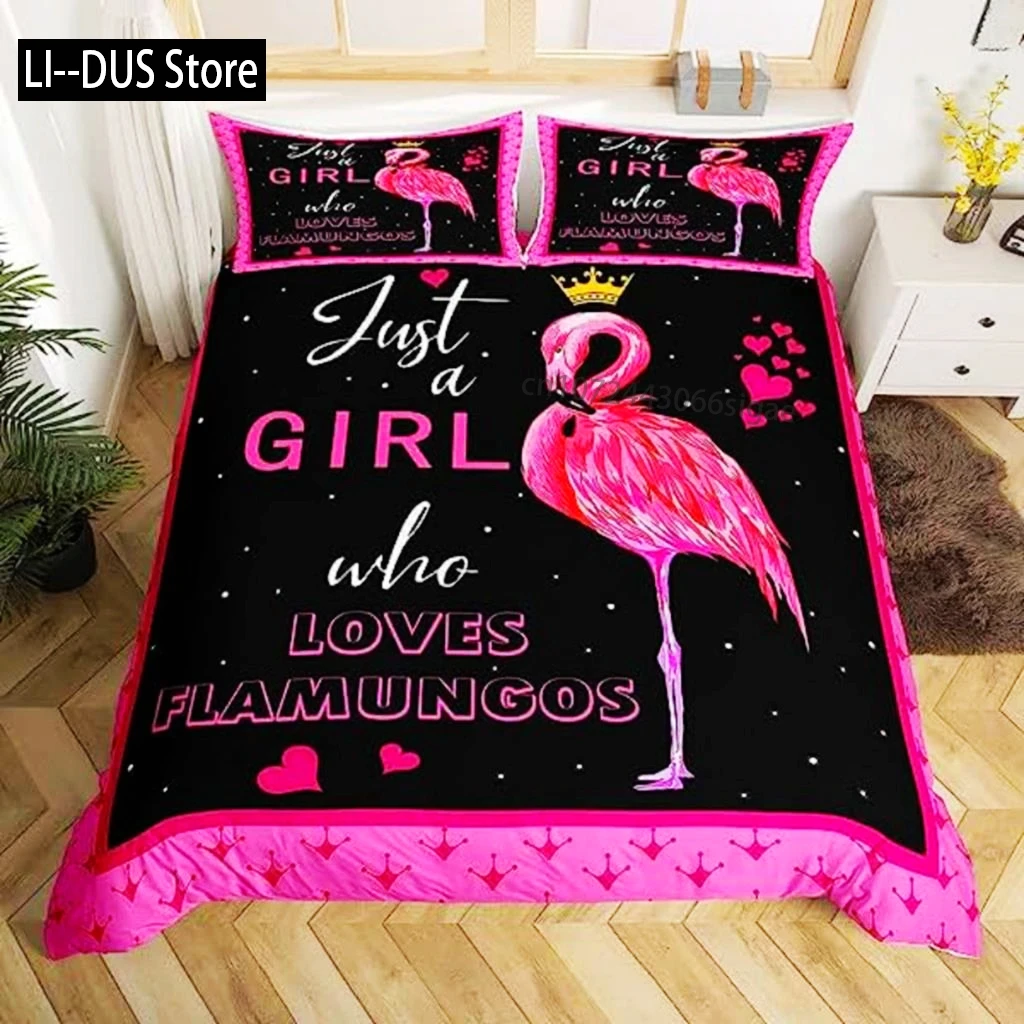 

Flamingo Duvet Cover Palm Leaf King Size Toucan Flamingos Duvet Cover Girls Boy Adult Tropical Botanical Leaves For Living Room