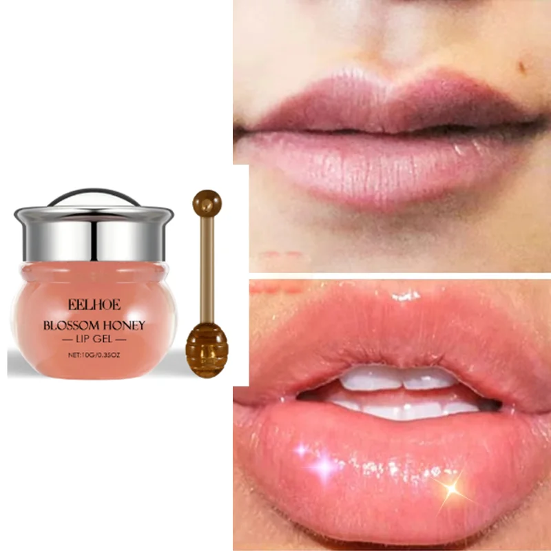 

Natural Cherry Blossom Sleep Lip Gel Moisturizing Honey Jelly Smooth Lip Line Lip Balm Removal Exfoliating Gel for Dead Skin