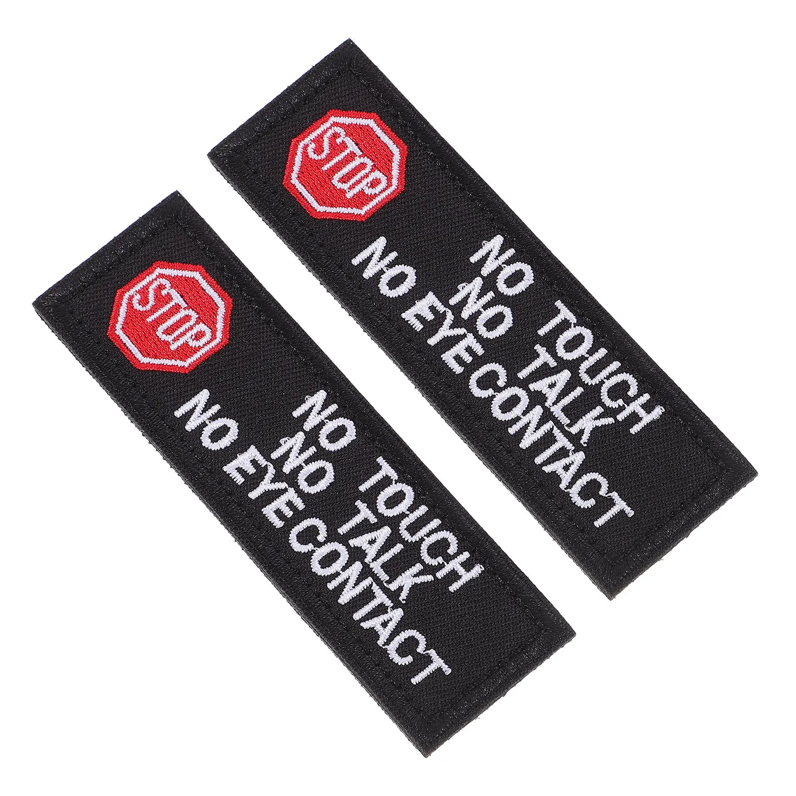 

2Pcs Dog Embroidered Patches Do Not Pet No Touch Harness Identification Label Reusable Dog Accessory