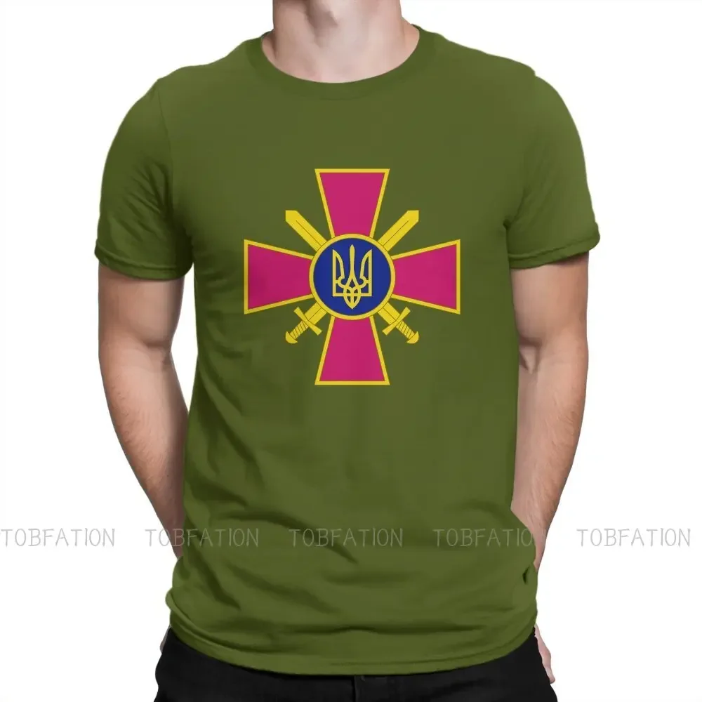 Emblem of the Ukrainian Ground Forces Fashion TShirts Zelensky Male Harajuku Fabric Tops T Shirt O Neck Big Size