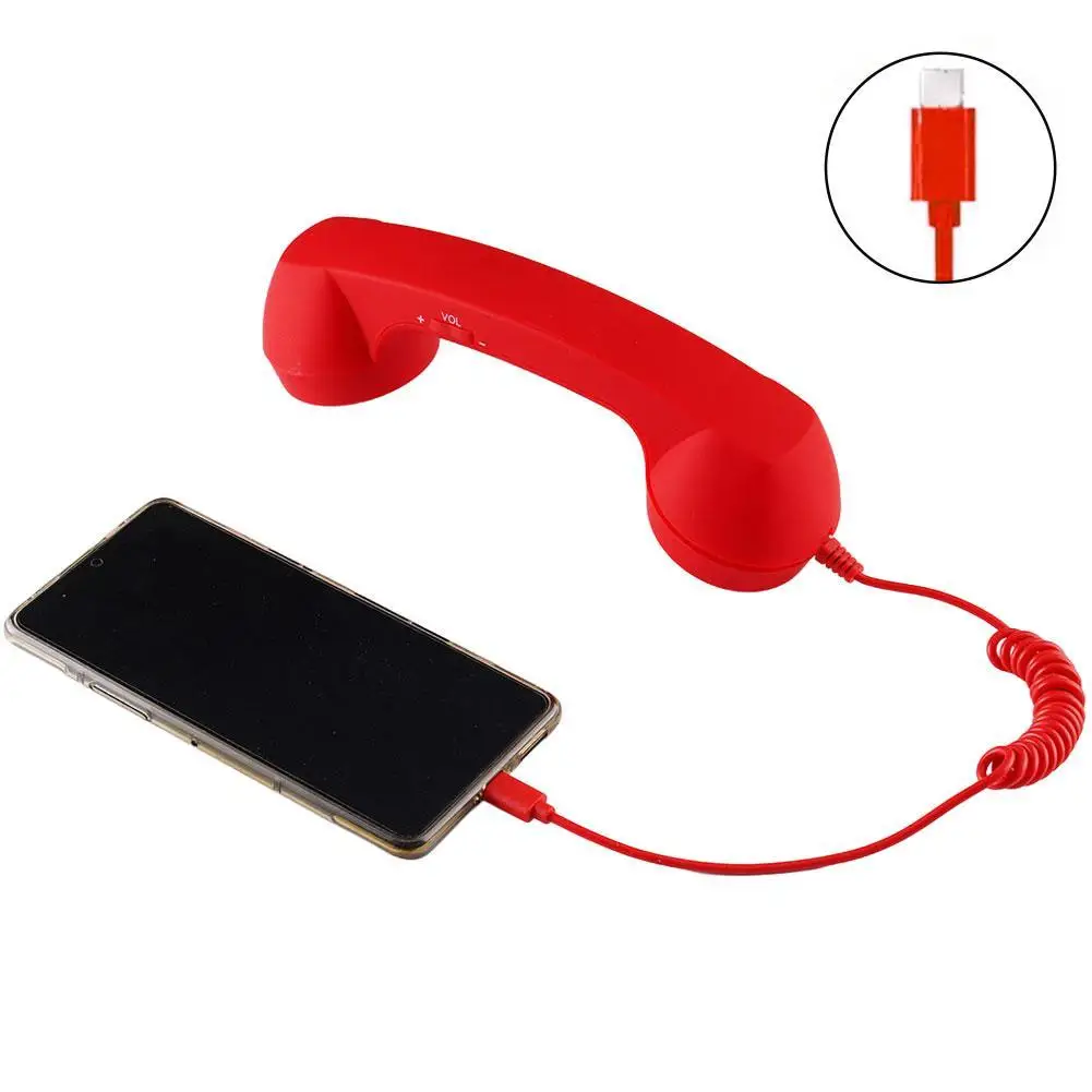 Retro-Style Typ-C Direktanschluss Handy-Ohrhörer Kopfhörer 3,5mm C-Port Headset für Vintage-Telefone – Detail 5