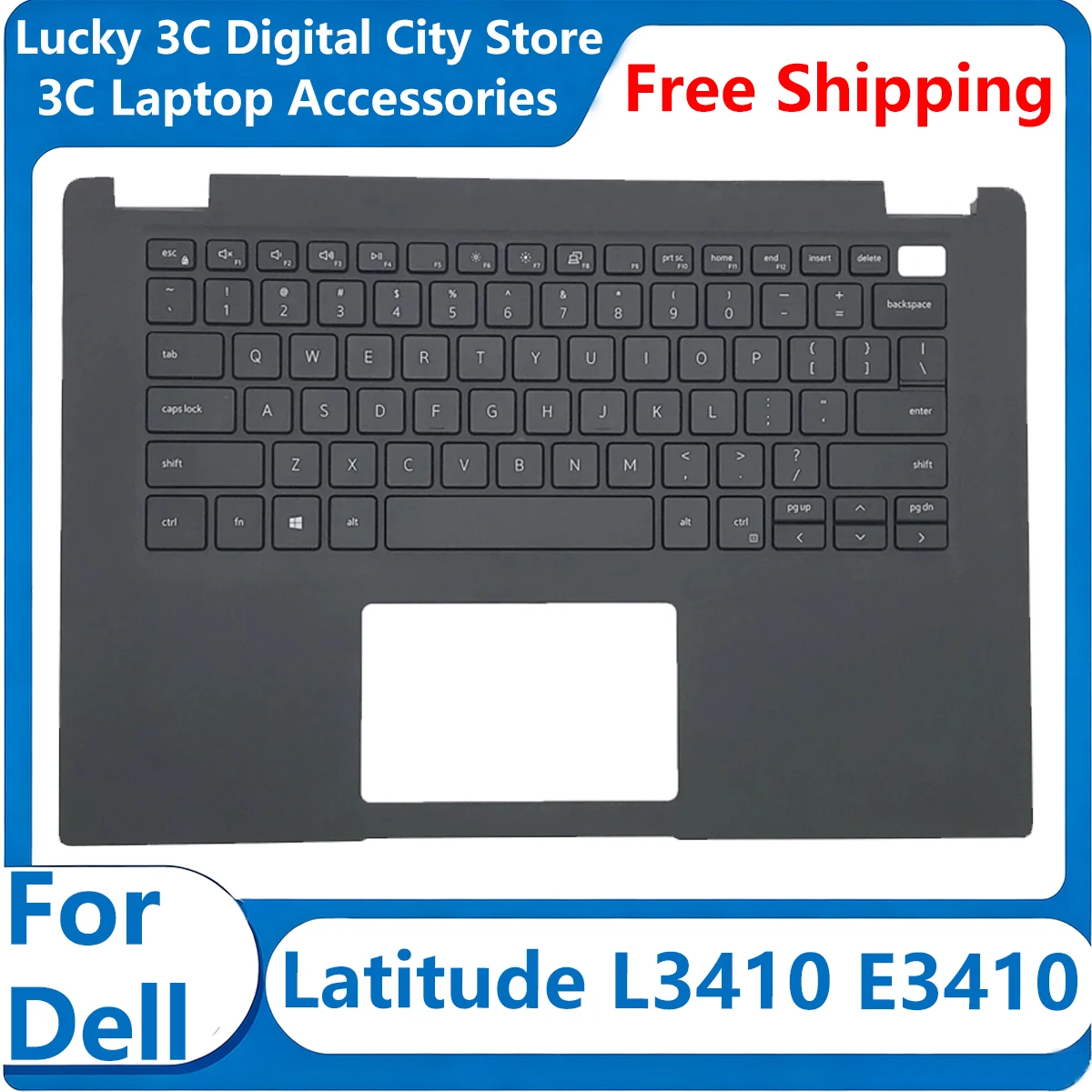 New For Dell Latitude 3410 E3410 Laptop Palmrest Upper Cover Top Case with Backlit US Replacement Keyboard 00MC2P 6THXK C Shell