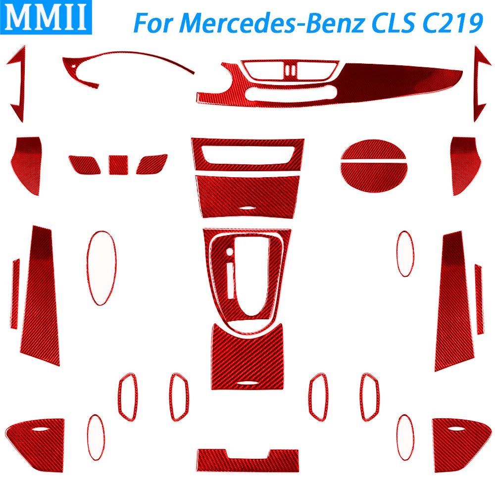 

For Mercedes-Benz CLS C219 2004-2009 Carbon Fiber Gear Shift Window Lift Air Outlet Panel Suits Car Interior Accessories Sticker