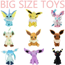 Peluches de Pokémon, muñecos de Peluche de tamaño Bize, Eevee, Jolteon, Leafeon, Sylveon, Glaceon, Umbreon, regalos de Anime para Halloween, 22-37cm